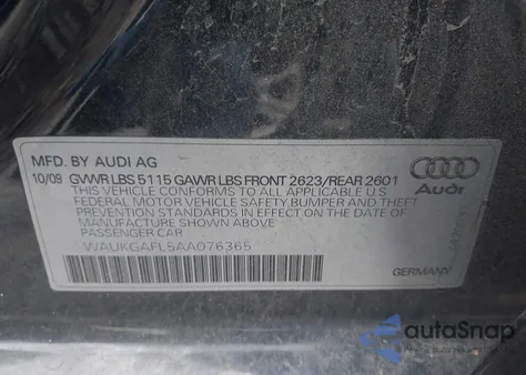 2010 Audi S4 3.0 Premium Plus из США, поврежденный, VIN WAUKGAFL5AA076365